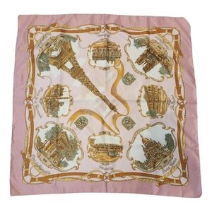 Hermes Pink and Gold Scarf